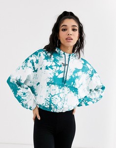 Эксклюзивный зеленый короткий худи с принтом тай-дай Reebok