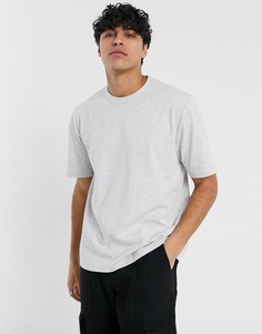 Белая меланжевая футболка свободного кроя ASOS WHITE-Белый