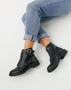 Черные ботинки на шнуровке New Look-Черный