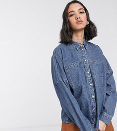 Синяя джинсовая oversize-рубашка Only-Синий