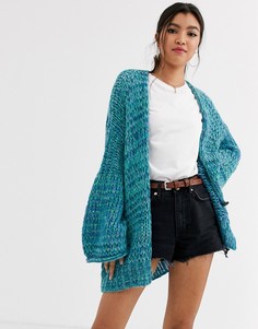 Кардиган с объемными рукавами Free People Home Town-Синий
