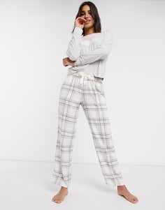 Пижама в клетку из топа и штанов Hollister-Розовый