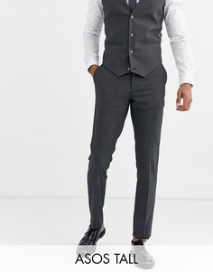 Темно-синие зауженные брюки ASOS DESIGN Tall-Серый