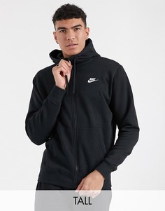 Черный худи на молнии Nike Tall Club