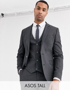 Темно-серый приталенный пиджак ASOS DESIGN Tall