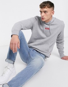 Серый меланжевый свободный худи с красным логотипом на груди Levis Levis®