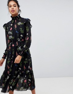 Платье миди с длинными рукавами Ted Baker Simarra Florence-Мульти