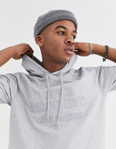 Футболка с капюшоном и логотипом Love Moschino-Серый