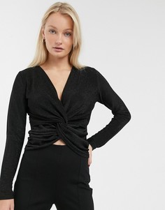 Лонгслив с узелком Only-Черный