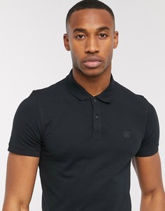 Футболка-поло с вышивкой Selected Homme-Черный