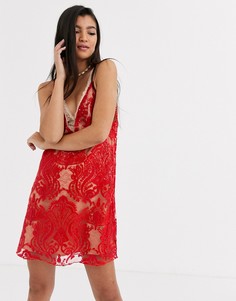 Платье мини Free People Night Shimmers-Красный