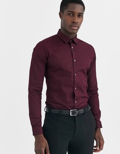 Приталенная эластичная рубашка French Connection-Красный
