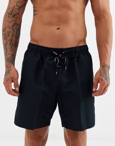 Шорты для плавания средней длины с затягивающимся шнурком Calvin Klein-Черный