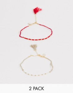 Набор браслетов (2 шт.) Orelia-Красный