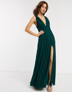 Платье макси с узелком сзади ASOS DESIGN-Мульти