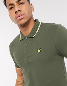 Поло зеленого цвета с контрастной отделкой Lyle & Scott-Зеленый