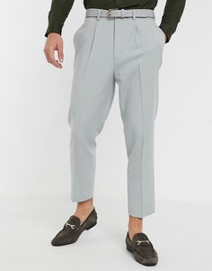 Серые зауженные брюки ASOS DESIGN-Серый