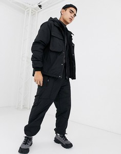 Черный пуховик от комплекта с двойной молнией ASOS DESIGN