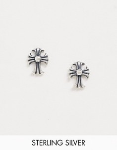 Серебряные серьги-гвоздики с крестиками ASOS DESIGN-Серебряный