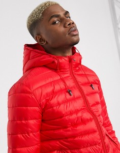 Красная стеганая куртка с капюшоном Celio-Красный