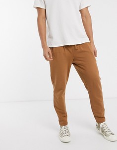 Коричневые суженные книзу джоггеры ASOS DESIGN-Коричневый