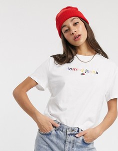 Футболка с логотипом Tommy Jeans-Белый