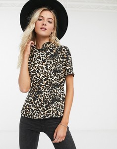 Топ с леопардовым принтом Topshop-Мульти