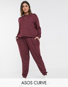 Мягкие джоггеры от комплекта ASOS DESIGN Curve-Коричневый
