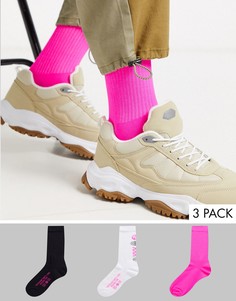 Набор из 3 пар спортивных носков с принтом ASOS DESIGN-Мульти