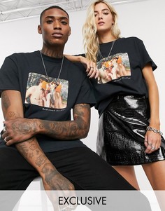 Oversized-футболка в стиле унисекс с принтом Reclaimed Vintage inspired-Черный