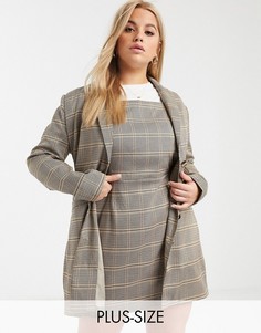 Платье-блейзер в клетку от комплекта In The Style x Fashion Influx Plus-Мульти