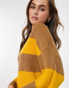 Бежевый джемпер в рубчик с полосками Brave Soul