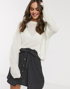 Джемпер цвета слоновой кости в рубчик Brave Soul-Белый