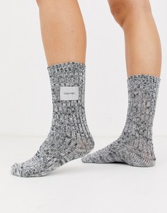 Белые носки с фирменной нашивкой Calvin Klein-Серый