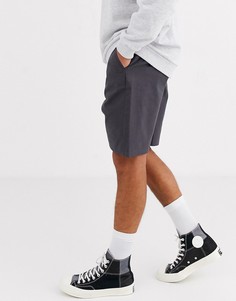 Темно-серые свободные шорты чиносы ASOS DESIGN-Серый