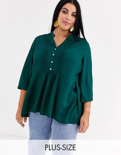 Блузка с пуговицами Junarose-Зеленый
