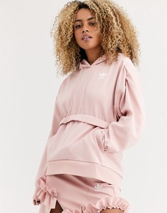 Розовый худи с логотипом-трилистником adidas Originals x J KOO-Белый