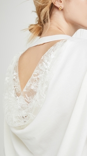 Adam Lippes Drape Back Lace Merino Knit