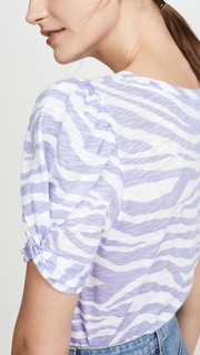 Goldie Zebra Print Mutton Sleeve Tee