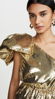 No. 21 Metallic One Shoulder Mini Dress