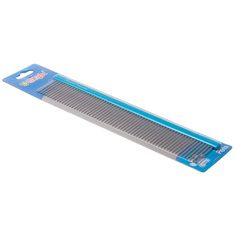 Расческа для животных DeLIGHT, алюминиевая с плоской синей ручкой, 25 см, зуб 3,6 см