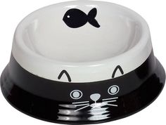 Миска для животных Nobby Cat, керамическая с рисунком, черно-красная, 200мл
