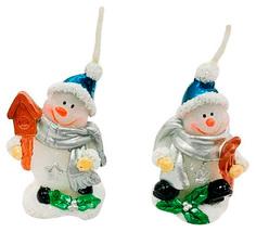 Свеча новогодняя Новогодняя сказка Снеговик 5,5 см Серебристый 972984