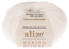 Пряжа "Merino Royal" 100% шерсть 100м/50гр (55 белый) ALIZE