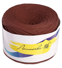 Пряжа трикотажная широкая 100м/350гр, ширина нити 7-9 мм (коричневый) Елена и Ко