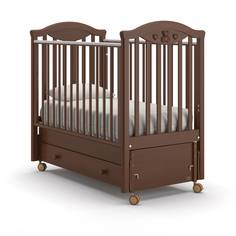 Кроватка Nuovita Lusso Swing маятник продольный noce scuro тёмный орех