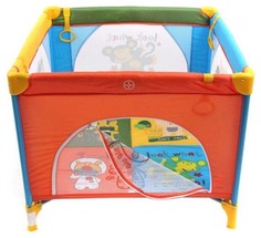 PITUSO Манеж ARIA ВЕСЕЛЫЕ ДРУЗЬЯ, одноуровневый, лаз на молнии, 93*93*76см