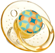 Nuby Пустышка силиконовая Анатомическая Brites - 1 шт (в ассортименте) (6-12 м)