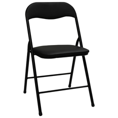 Стул складной для дома и офиса Brabix Golf CF-007, черный каркас, экокожа черная