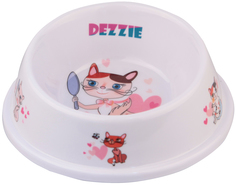 Одинарная миска для кошек DEZZIE, пластик, розовый, 0.15 л